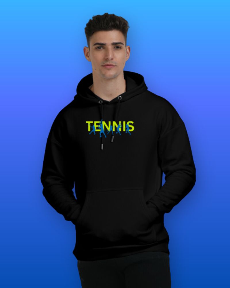 Tennis Action Oversized Hooded Sweatshirt - Image 5