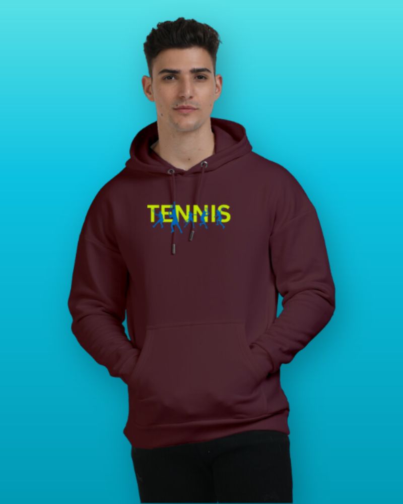 Tennis Action Oversized Hooded Sweatshirt - Image 4
