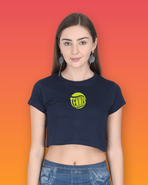Tennis Ball Typography Crop Top